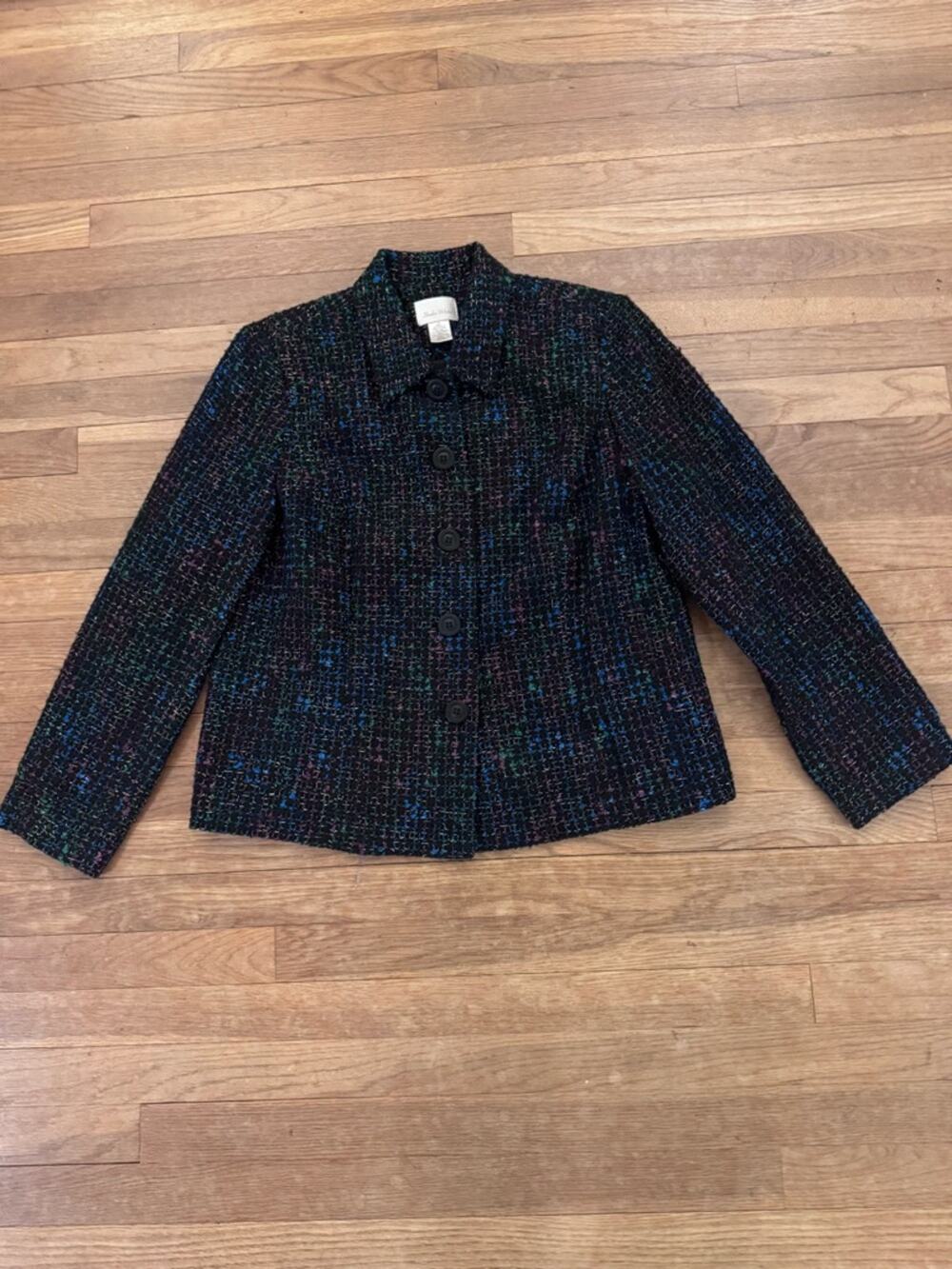 Studio Works Women's Multicolor Wool Blend 5-Button Jacket - Size 14
 b93